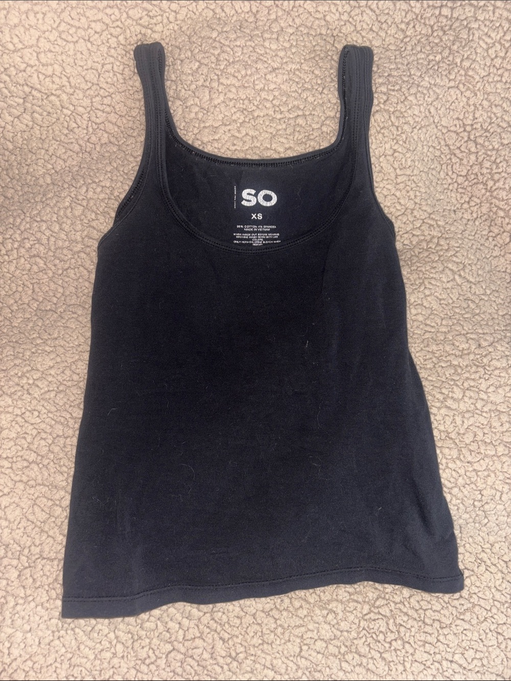 SO Women's Black Ribbed Scoop Neck Tank - Picture 1 of 1
